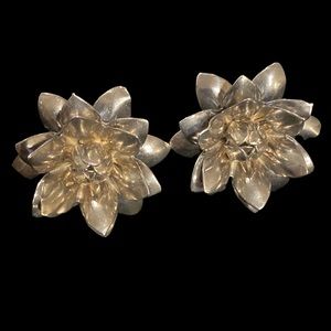 Vintage Sterling Flower Earrings